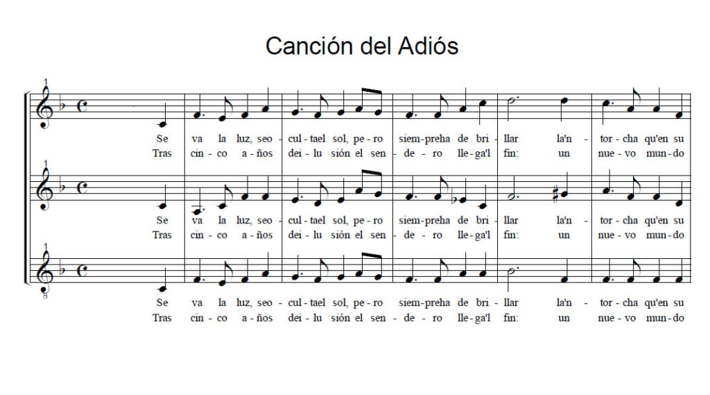 Canción Del Adiós Recurso Coral