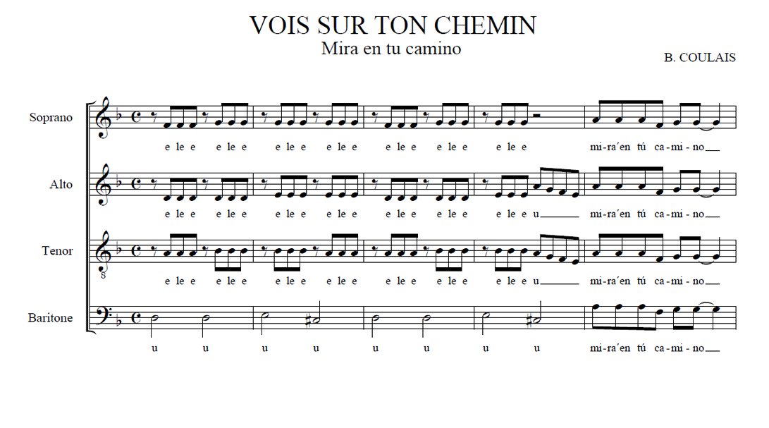 Vois sur ton chemin (Esp.) – ||: Recurso Coral